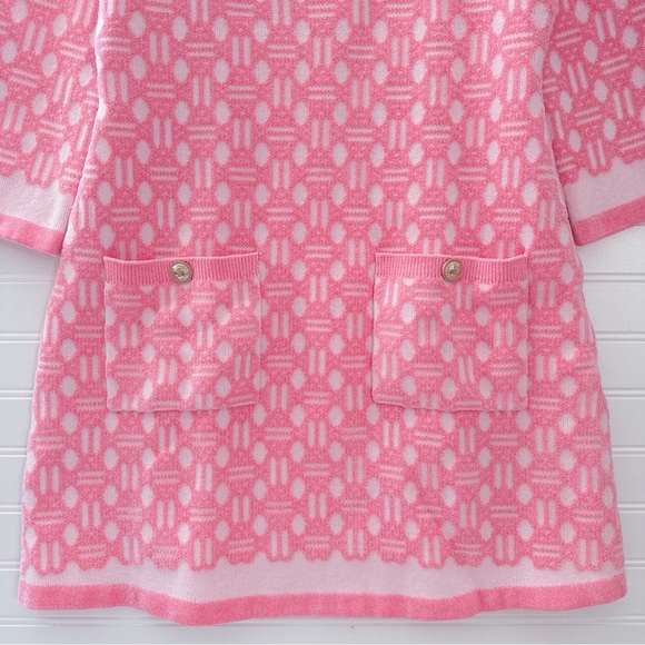 Maje Roadina Jacquard Knit Mini Dress In Pink NWT - Picture 9 of 12